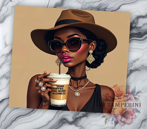 Sassy Black Girl Magic 20oz Coffee Tumbler Wrap, Coffee Lover Mug, 20oz Drinkware, Mind My Business Cup, Empowerment Gift, Sassy Coffee Tumbler, Afrocentric Drinkware Sublimation Li Zamperini 