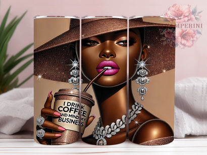 Sassy Black Girl Magic 20oz Coffee Tumbler Wrap, Coffee Lover Mug, 20oz Drinkware, Mind My Business Cup, Empowerment Gift, Sassy Coffee Tumbler, Afrocentric Drinkware Sublimation Li Zamperini 