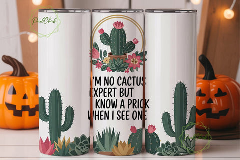 Sassy Cactus Tumbler Wrap PNG Sublimation PixelChick 