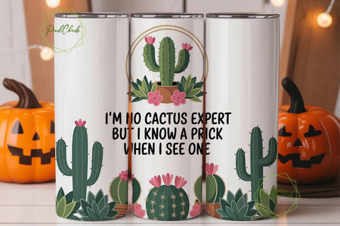 Sassy Cactus Tumbler Wrap PNG Sublimation PixelChick 