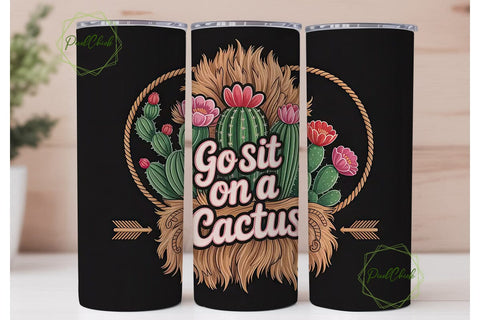 Sassy Cactus Tumbler Wrap PNG Sublimation PixelChick 