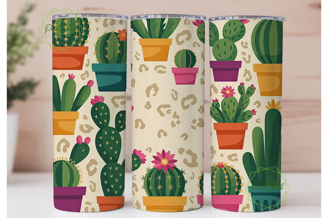 Sassy Cactus Tumbler Wrap PNG Sublimation PixelChick 