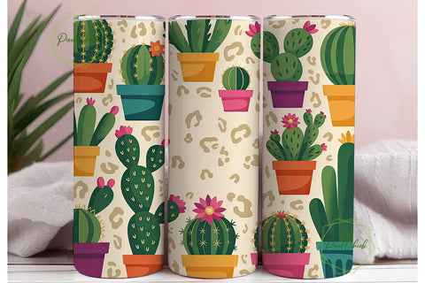 Sassy Cactus Tumbler Wrap PNG Sublimation PixelChick 