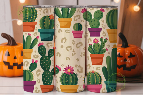 Sassy Cactus Tumbler Wrap PNG Sublimation PixelChick 