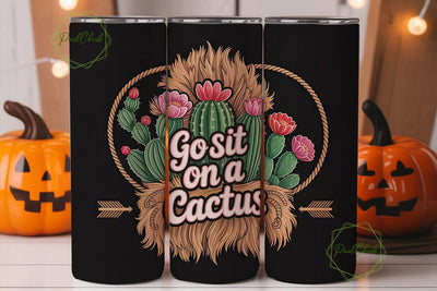 Sassy Cactus Tumbler Wrap PNG Sublimation PixelChick 