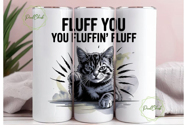 Sassy Cat 20oz Tumbler Wrap Sublimation PixelChick 