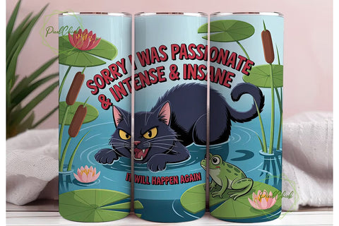 Sassy Cat 20oz Tumbler Wrap Sublimation PixelChick 