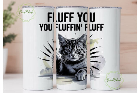 Sassy Cat 20oz Tumbler Wrap Sublimation PixelChick 
