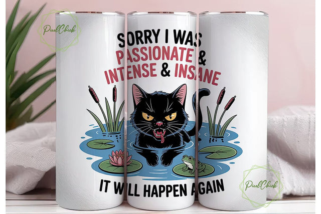Sassy Cat 20oz Tumbler Wrap Sublimation PixelChick 