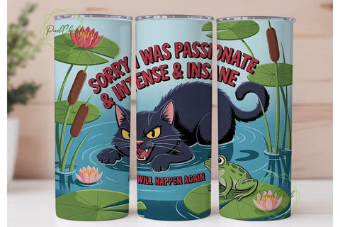 Sassy Cat 20oz Tumbler Wrap Sublimation PixelChick 