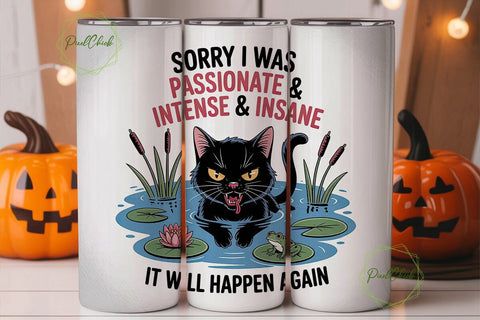 Sassy Cat 20oz Tumbler Wrap Sublimation PixelChick 