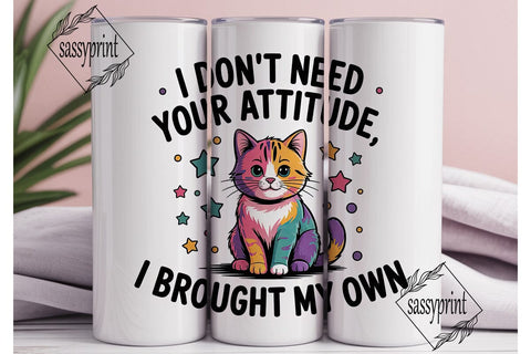 Sassy Cat 20oz Tumbler Wrap Sublimation sassyprint 