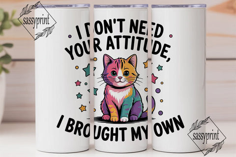 Sassy Cat 20oz Tumbler Wrap Sublimation sassyprint 