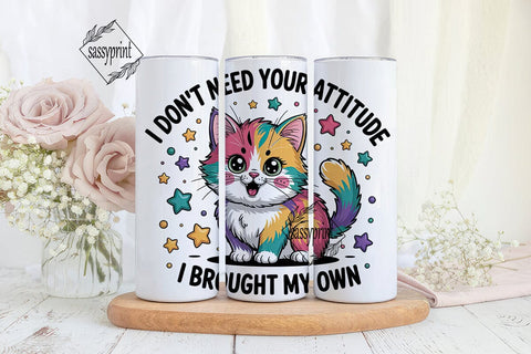 Sassy Cat 20oz Tumbler Wrap Sublimation sassyprint 