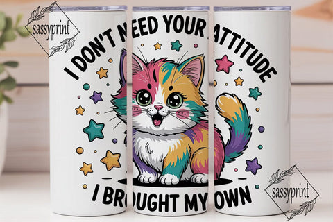 Sassy Cat 20oz Tumbler Wrap Sublimation sassyprint 