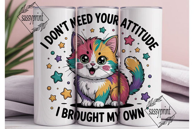 Sassy Cat 20oz Tumbler Wrap Sublimation sassyprint 