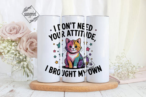 Sassy Cat 20oz Tumbler Wrap Sublimation sassyprint 