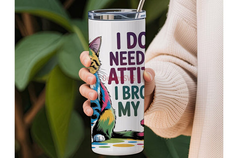 Sassy Cat Attitude 20oz Tumbler Wrap Sublimation DesignSVG 