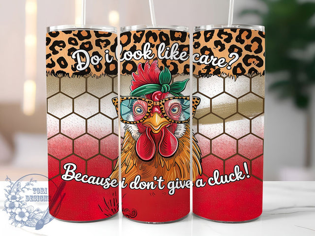 Sassy Chicken Pun 20oz Tumbler Wrap, Sassy Quote, Do Not Care, 20oz Tumbler Wrap, Chicken Pun, Humor Gift, Sublimation Design Sublimation ToriDesigns 