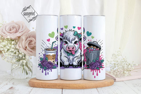 Sassy Cow Iced Coffee 20oz Tumbler Wrap Sublimation sassyprint 