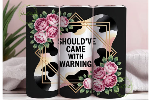Sassy Cow Print Floral Tumbler Wrap Sublimation PixelChick 