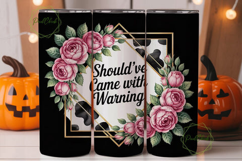 Sassy Cow Print Floral Tumbler Wrap Sublimation PixelChick 