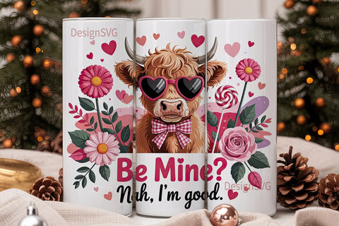 Sassy Cow Valentine's 20oz Tumbler Wrap Sublimation DesignSVG 