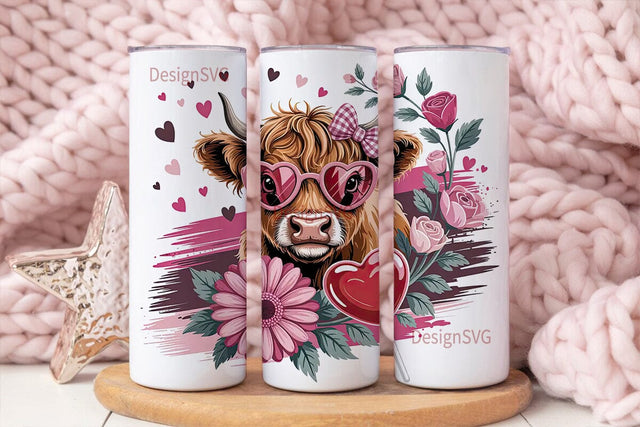 Sassy Cow Valentine's 20oz Tumbler Wrap Sublimation DesignSVG 