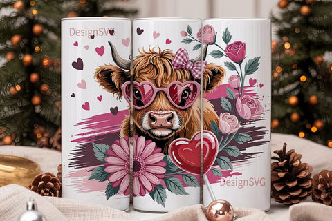 Sassy Cow Valentine's 20oz Tumbler Wrap Sublimation DesignSVG 