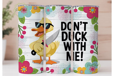 Sassy Duck Floral 20oz Tumbler Wrap PNG Sublimation PixelChick 