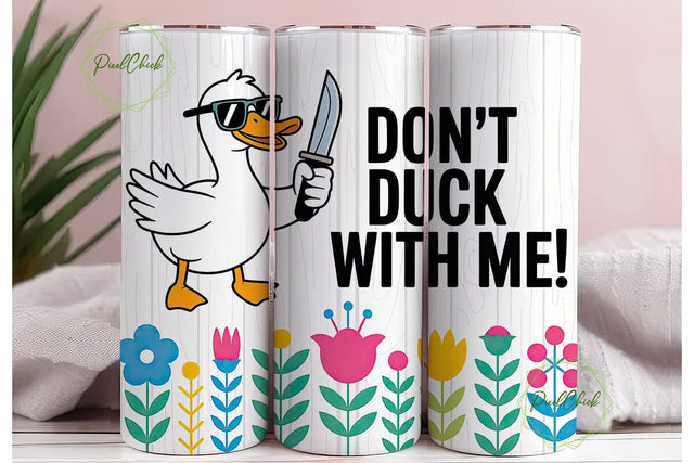 Sassy Duck Floral 20oz Tumbler Wrap PNG Sublimation PixelChick 