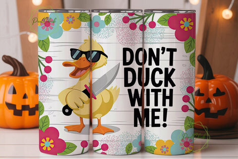 Sassy Duck Floral 20oz Tumbler Wrap PNG Sublimation PixelChick 