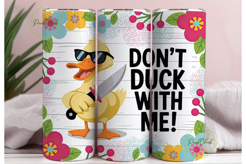 Sassy Duck Floral 20oz Tumbler Wrap PNG Sublimation PixelChick 