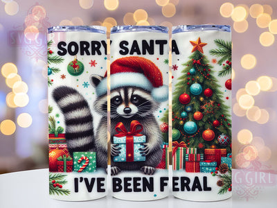 Sassy Feral Christmas Tumbler Wrap, Feral Tumbler, Sassy Christmas, 20oz Tumbler Wrap, Sublimation Design, Funny Holiday Gift, Santa Humor, Festive Drinkware Sublimation SvggirlplusArt 