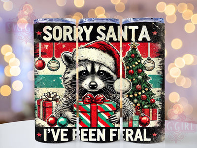 Sassy Feral Christmas Tumbler Wrap, Feral Tumbler, Sassy Christmas, 20oz Tumbler Wrap, Sublimation Design, Funny Holiday Gift, Santa Humor, Festive Drinkware Sublimation SvggirlplusArt 