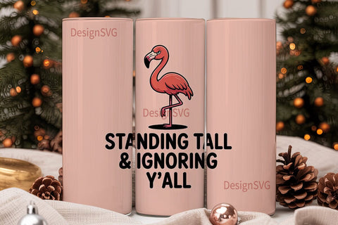 Sassy Flamingo 20oz Tumbler Wrap Sublimation DesignSVG 