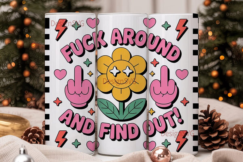 Sassy Flower 20oz Tumbler Wrap Sublimation DesignSVG 