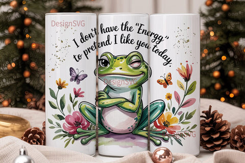 Sassy Frog 20oz Tumbler Wrap Sublimation DesignSVG 