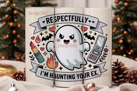 Sassy Ghost Halloween 20oz Tumbler Wrap Sublimation DesignSVG 