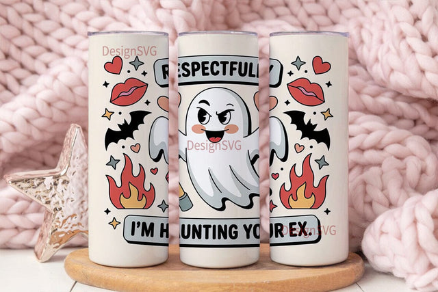 Sassy Ghost Halloween 20oz Tumbler Wrap Sublimation DesignSVG 