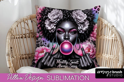 Sassy Girl Pillow Cover - Sarcastic Qoute Pillow Sublimation Sublimation OrangeBrushStudio 