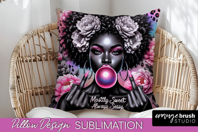 Sassy Girl Pillow Cover - Sarcastic Qoute Pillow Sublimation Sublimation OrangeBrushStudio 