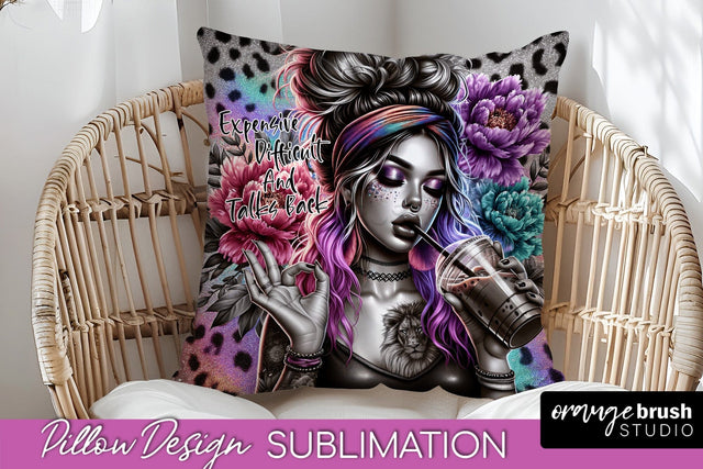 Sassy Girl Pillow Cover - Sarcastic Qoute Pillow Sublimation Sublimation OrangeBrushStudio 