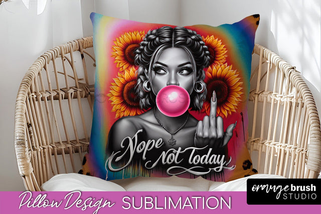 Sassy Girl Pillow Cover - Sarcastic Qoute Pillow Sublimation Sublimation OrangeBrushStudio 