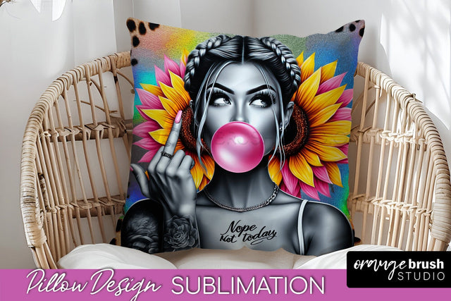 Sassy Girl Pillow Cover - Sarcastic Qoute Pillow Sublimation Sublimation OrangeBrushStudio 