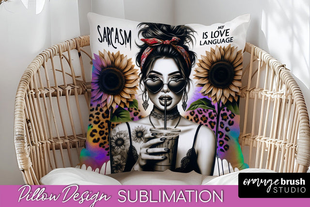 Sassy Girl Pillow Cover - Sarcastic Qoute Pillow Sublimation Sublimation OrangeBrushStudio 