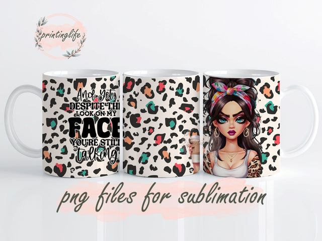 Sassy Girl Quote Mug Wrap Design, Instant Digital Design Download Mug Wrap Design, Mug Design PNG Sublimation PrintingLife 