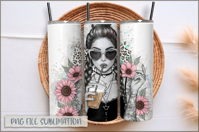 Sassy Girl Sarcastic 20 Oz Tumbler Wrap PNG Sublimation Shetara Begum 