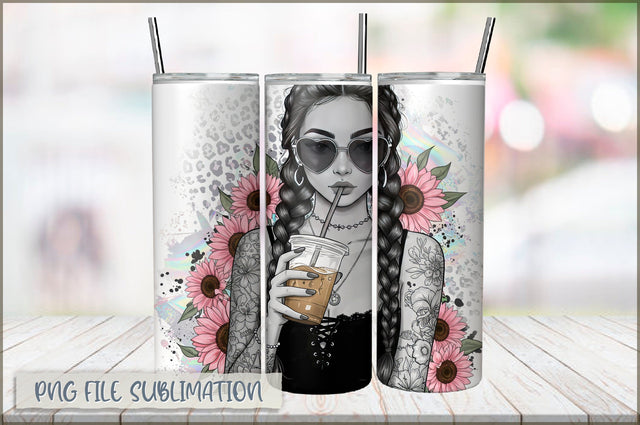 Sassy Girl Sarcastic 20 Oz Tumbler Wrap PNG Sublimation Shetara Begum 