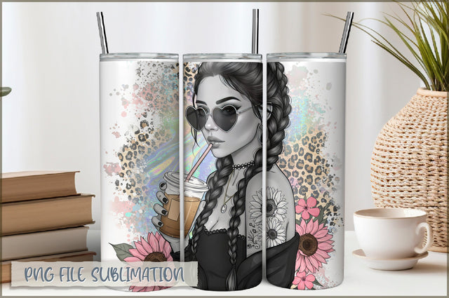 Sassy Girl Sarcastic 20 Oz Tumbler Wrap PNG Sublimation Shetara Begum 